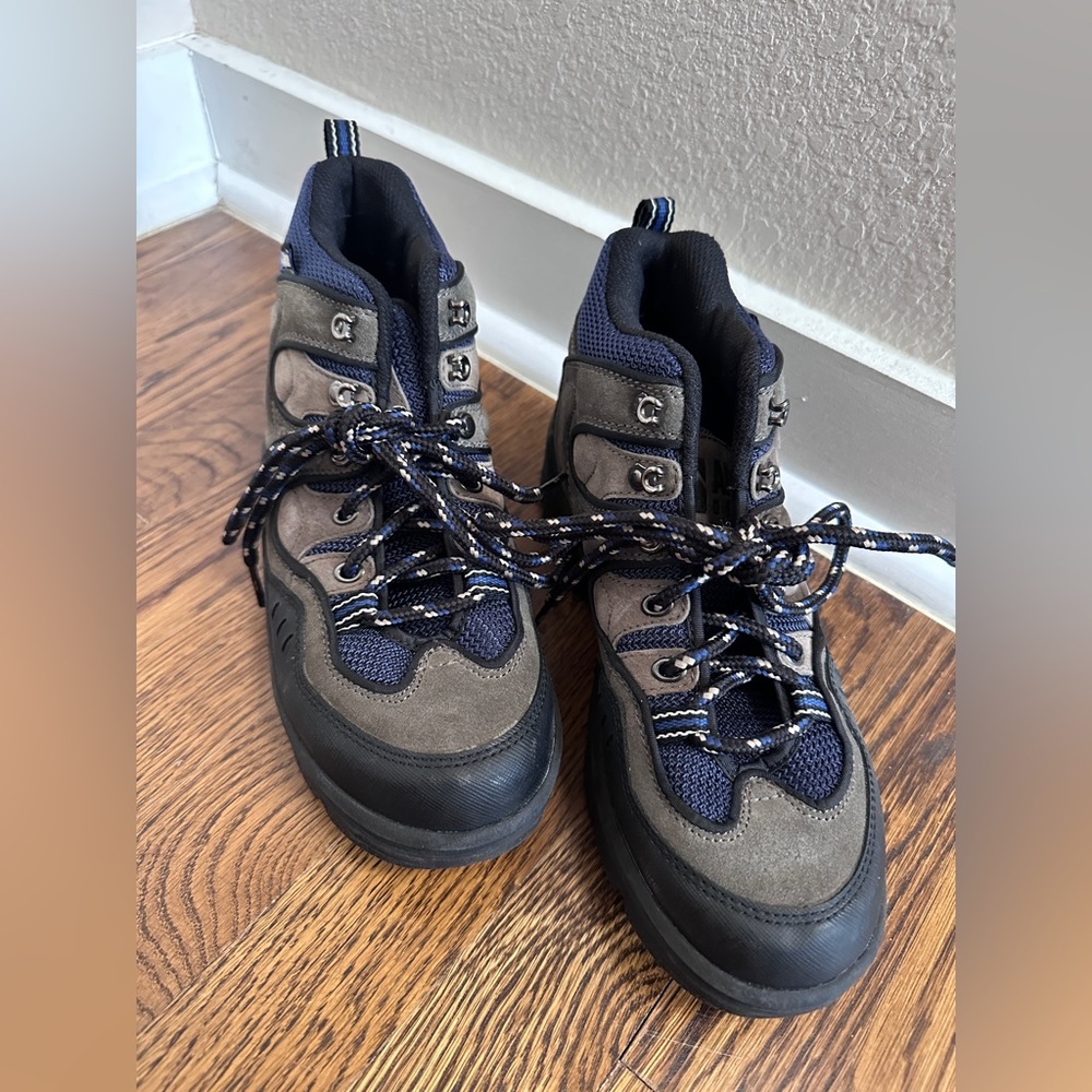 Alpine Womens Black and Brown Leather Hiking Ankle Outdoor Boots size 7.5 - Picture 3 of 8